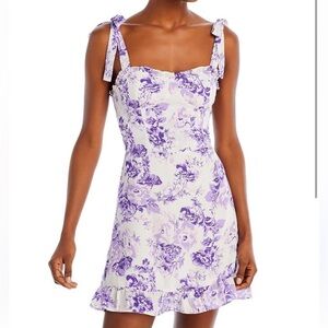 Aqua Lavender and White Floral Dress